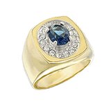 18kt Gold Plated Ring with blue stone Size 12