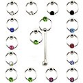 20pcs. Jeweled CBR Silver Nose Studs