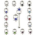 20pcs. Jeweled Star CBR Silver Nose Studs