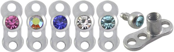 Jeweled Titanium G23 Dermal Achors