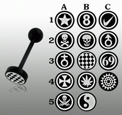 Blackline Logo Steel Tongue Barbell