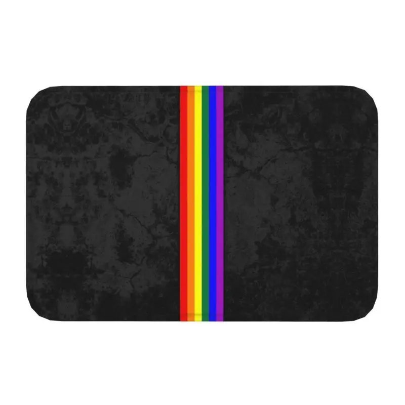 Distressed Lgbtq Pride Flag Stripe Doormat Mat Lgbt Gay Lesbian Rug