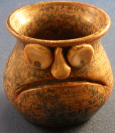 Funny Face Pottery Sad Egg Separator Signed