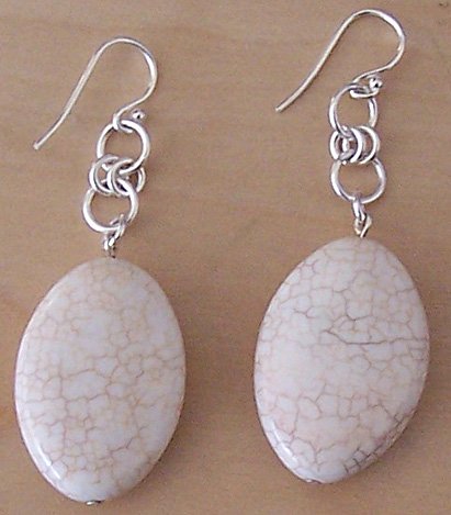 Sterling Silver & Howlite Gemstone Earrings - FREE SHIPPING!