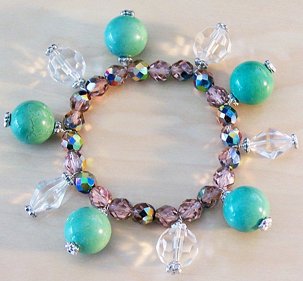 Shimmering Turquoise & Vitrail Crystal Bracelet - FREE SHIPPING!