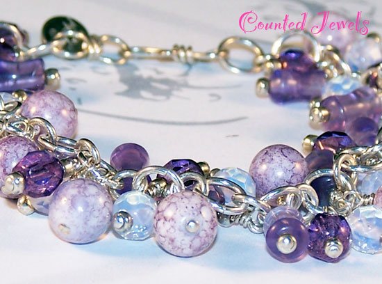"AMELIA'S AMETHYST" Sterling Silver Cha Cha Bracelet - FREE SHIPPING!