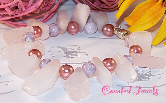 "Rocks In Rose" Chunky Gemstone Bracelet - FREE SHIPPING!