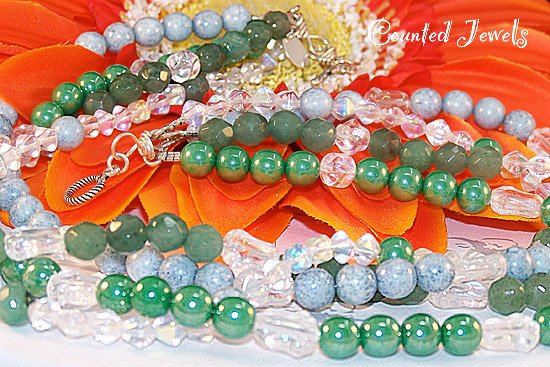 "AVENTURINE DREAM" Aventurine, & Sterling Silver Necklace/Earring Set - FREE SHIPPING!