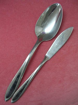 GORHAM SCULPTURA SERVING SPOON SALAD FORK SPREADER STEGOR STEGORCRAFT STAINLESS FLATWARE SILVERWARE
