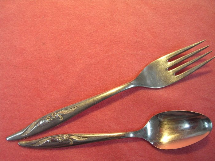 ONEIDA LTD OHS 16 OHS16 PLACE FORK & TEASPOON STANHOME STAINLESS FLATWARE SILVERWARE