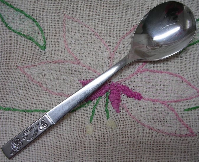 IMPERIAL NIGHT FLOWER FLOWERS SPOON STAINLESS FLATWARE SILVERWARE