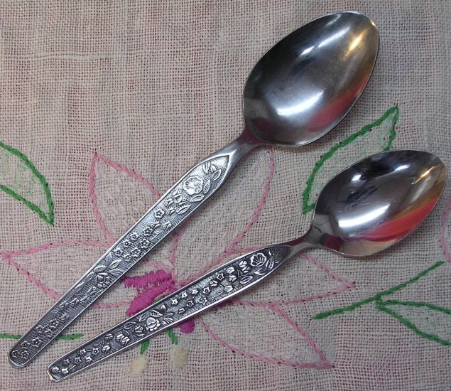 NATIONAL SEVITA PLACE & TEASPOON STAINLESS FLATWARE SILVERWARE