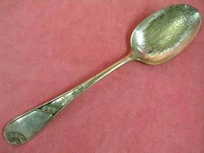 Wm ROGERS &SON AA SARATOGA ANGELO SERVING SPOON 1883 SILVERPLATE SILVERWARE FLATWARE