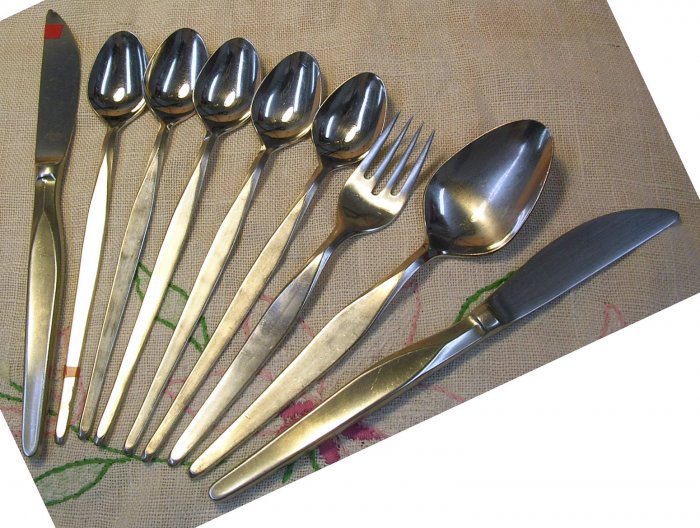 NORITAKE LINDEN 9pc STAINLESS STEEL FLATWARE SILVERWARE