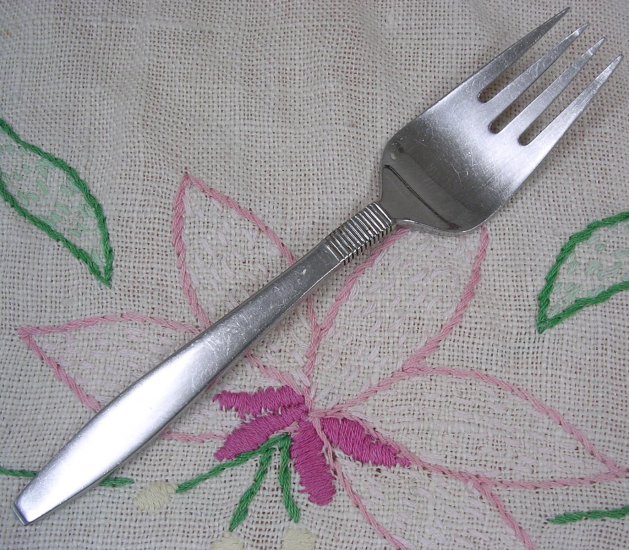 NATIONAL RAFFIA SALAD FORK CUSTOM FORGED STAINLESS FLATWARE SILVERWARE