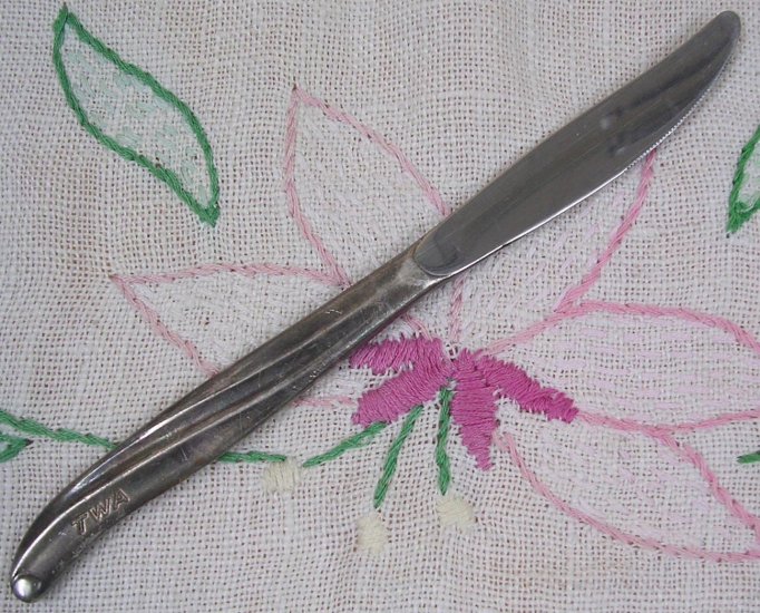 TWA KNIFE AVIATION SILVERPLATE FLATWARE SILVERWARE