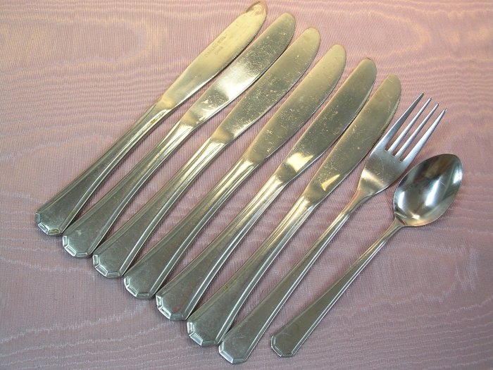 FARBERWARE CHATHAM 9pc STAINLESS FLATWARE SILVERWARE