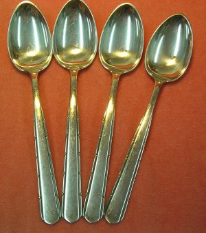 GORHAM REMEMBRANCE 4 TEASPOONS 1930 SILVER PLATE FLATWARE SILVERWARE