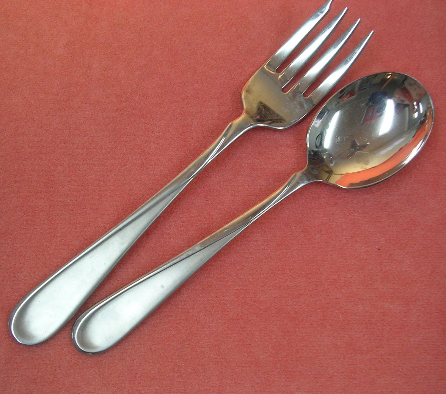 ONEIDA FLIGHT or RELIANCE SATIN SALAD FORK & SUGAR SPOON STAINLESS