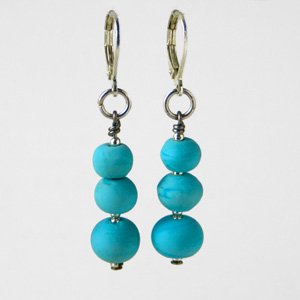 Blue Bead Earrings
