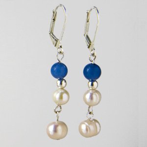 Pearl-aventurine earrings