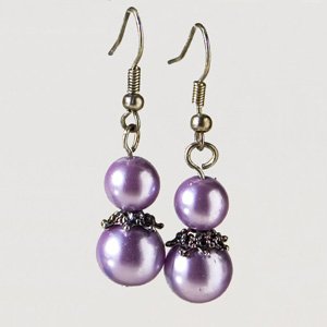 Purple bead earrings