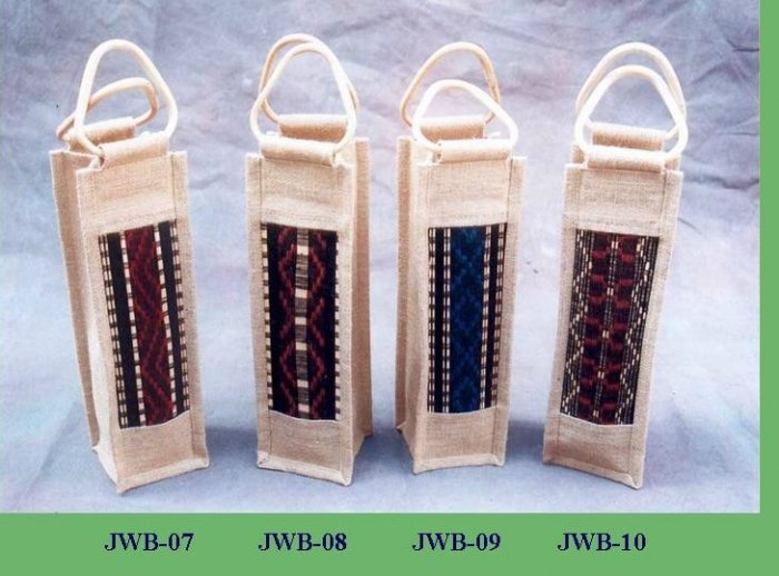 Assorted Jute Wine Bags Set - 10 Bags