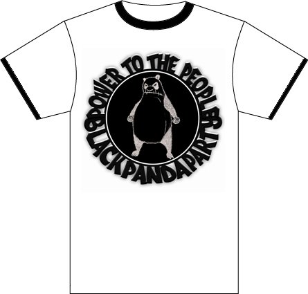 Black Panda Party Tee - white