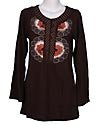 Embroidery Blouse Type EB01-BROWN