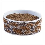 Leopard Print Ceramic Dog Bowl