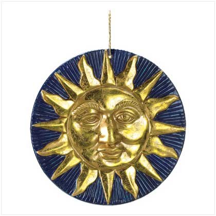Gold Sun Terra Cotta Wall Plaque