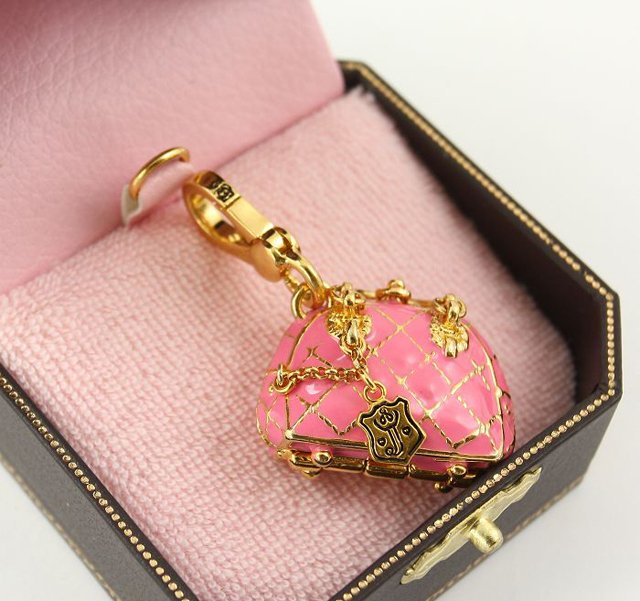 Juicy Couture Pink Quilted Bowler Bag Charm
