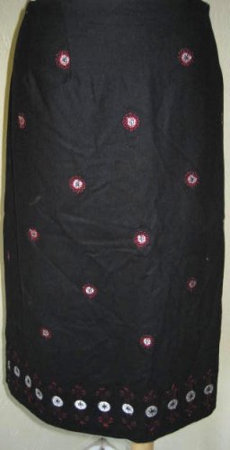 WOMEN OSCAR DE LA RENTA PLUS SIZE CAREER SKIRT BLACK 16