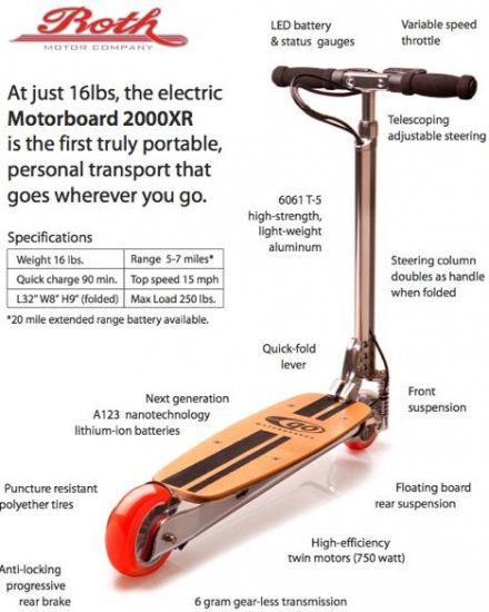 Go Motorboard 2000XR Electric Transporter Scooter NEW - Free US & Canada Shipping