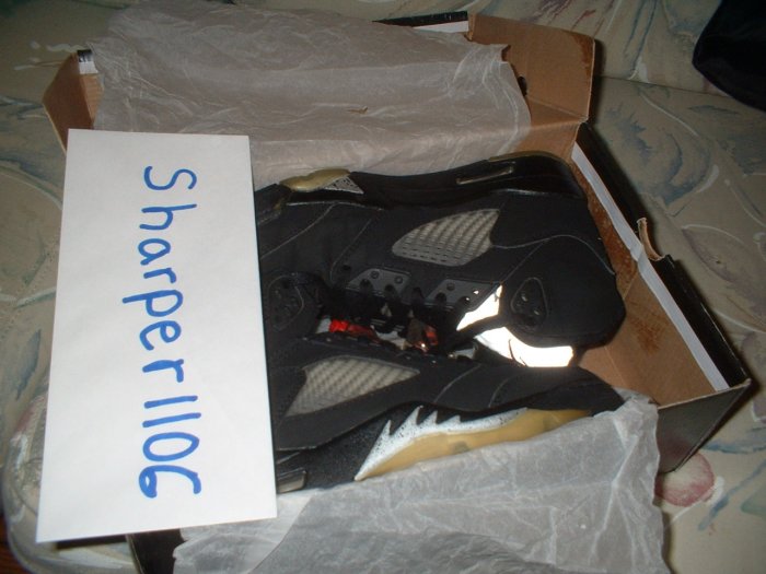 Air Jordan 5 V Retro black/silver/red size 8 air force 1 ect