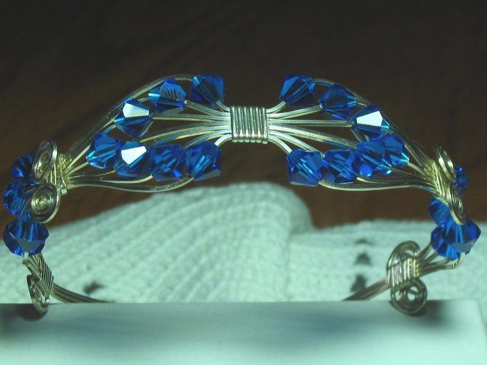 Stunning Artist Sterling Silver & Swarovski Cuff Bracelet