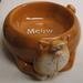 Cat Bowl Orange Ceramic