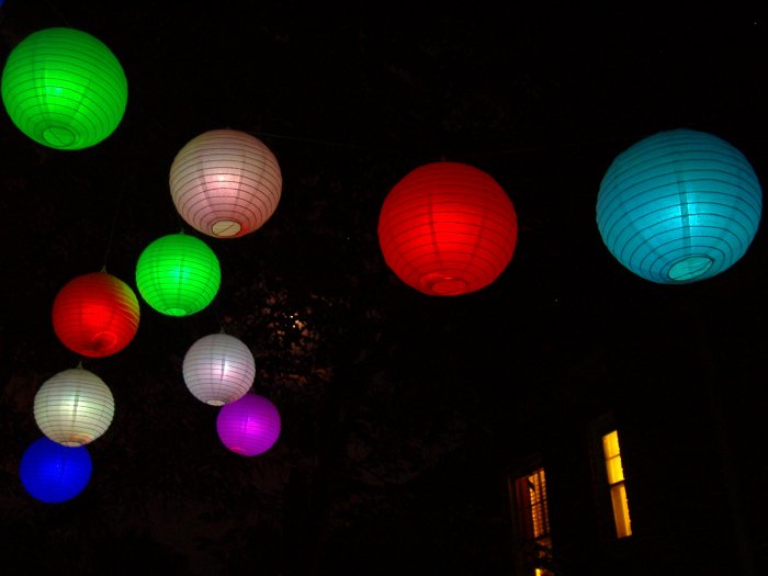 OZ-12 Package of 12 color changing LED paper lanterns