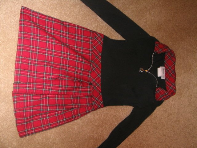 Black/red plaid dress