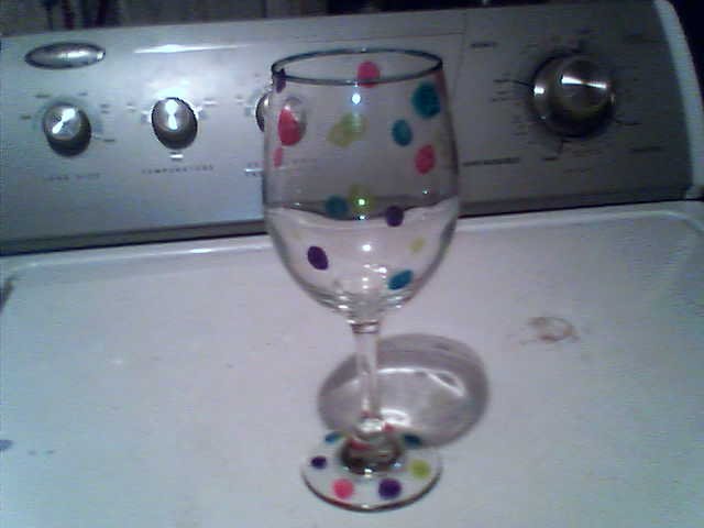 wine glass with a long stem