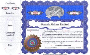 Oceanic Preferred Share Certificate