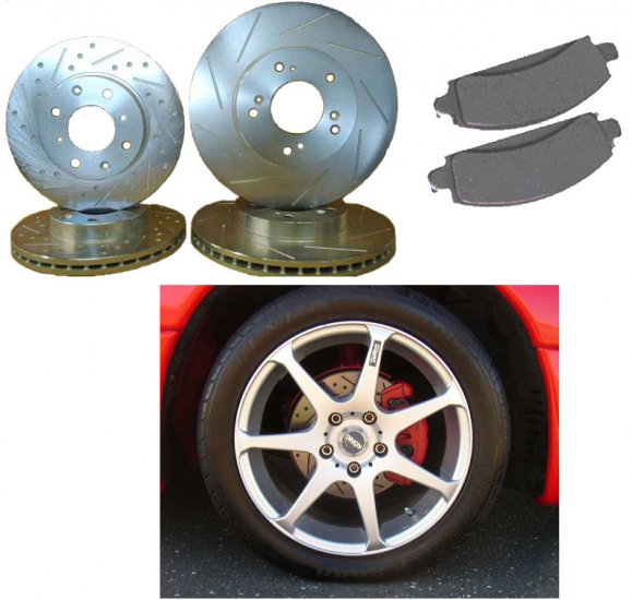 Audi A6 Quattro 95-97 Performance Cross Drilled/Slotted Rotors & Pads Kit