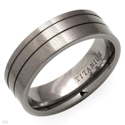 Mens Titanium Comfort Fit Ring Size 9