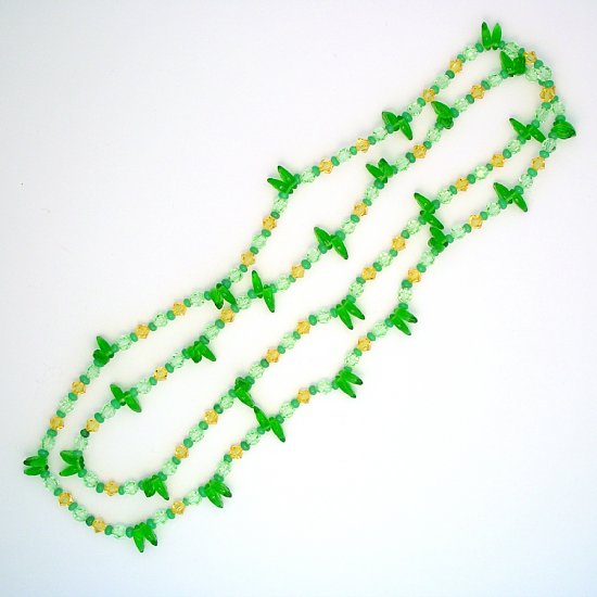 42"" LONG NECKLACE WITH GREEN SWAROVSKI