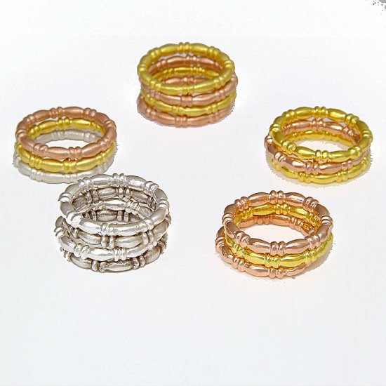 Women's Sterling Silver Bamboo Ring Size 6