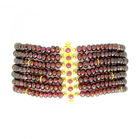 Seven Strand Garnet Bracelet