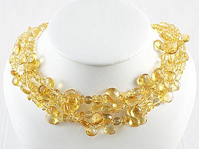 Three Strand Citrine Necklace