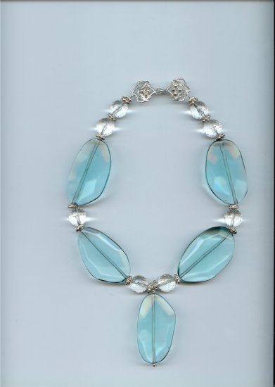 Modern Blue Glass Necklace