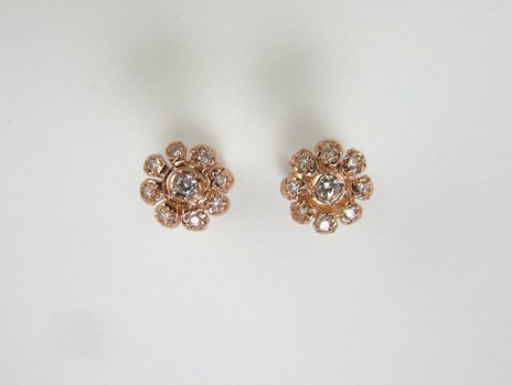 Diamond Flower Earrings
