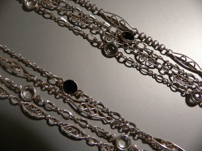 50" Sterling Silver 4 strand Necklace